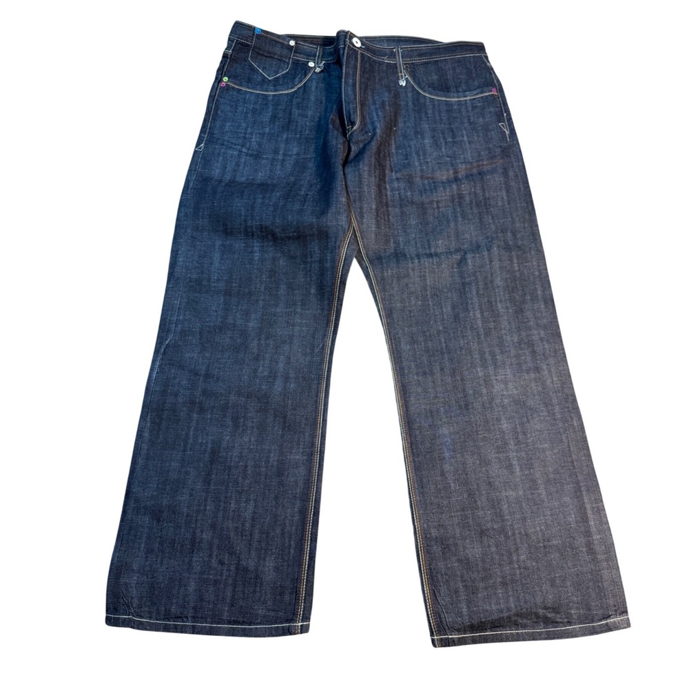 Vintage‎ Y2K Artful Dodger Selvedge Jeans Size 44 Dark Wash Graphic Pockets